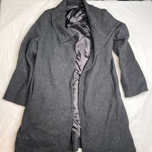 Eileen Fisher Wool Coat Womens Size PP Grey Lined Button Up Jacket A050324